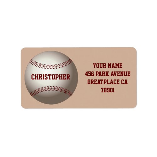 Baseball Custom Ball Address Label