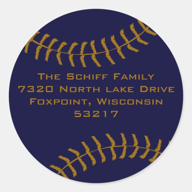 Baseball Custom Classic Round Sticker (Front)
