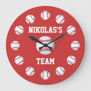 Baseball Custom Clock Personalized Name Location