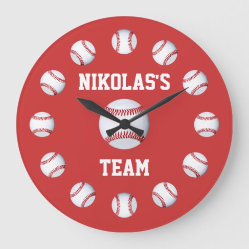 Baseball Custom Clock Personalized Name Location