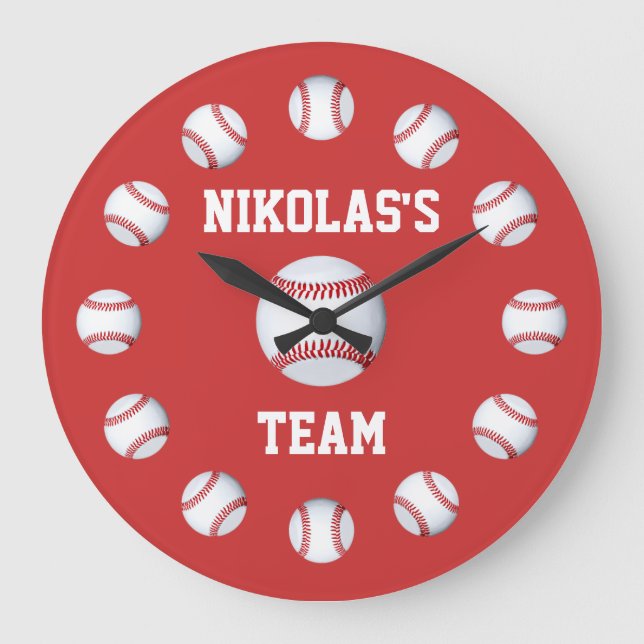 Baseball Custom Clock Personalized Name Location (Front)