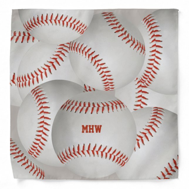 Baseball custom monogram bandana (Front)