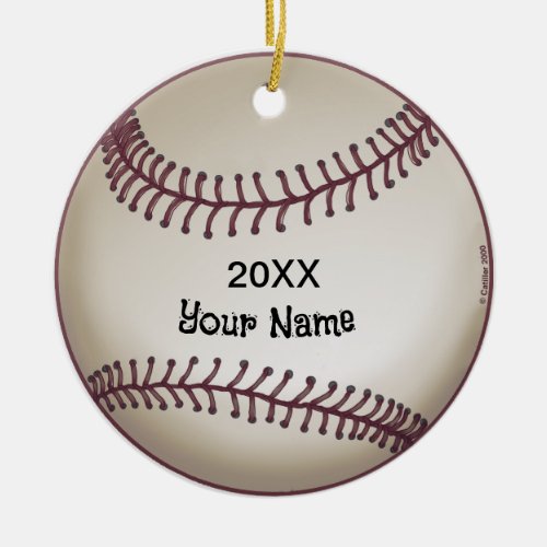 Baseball  custom name ceramic ornament