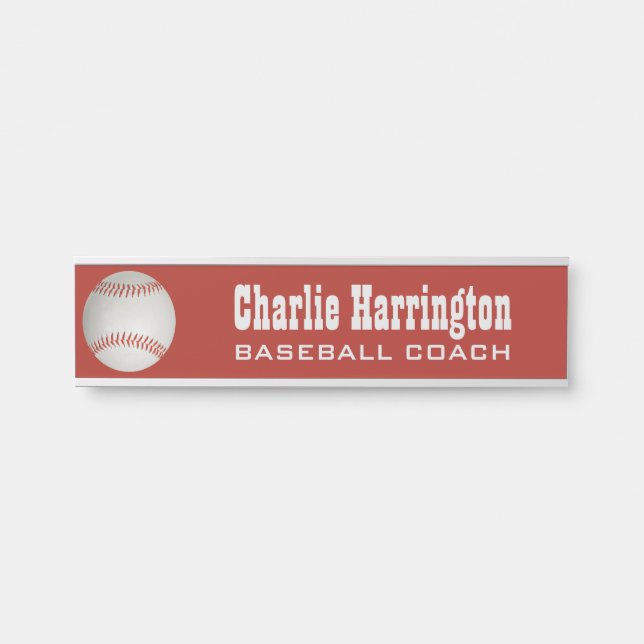 Baseball custom name & color door sign (Front)