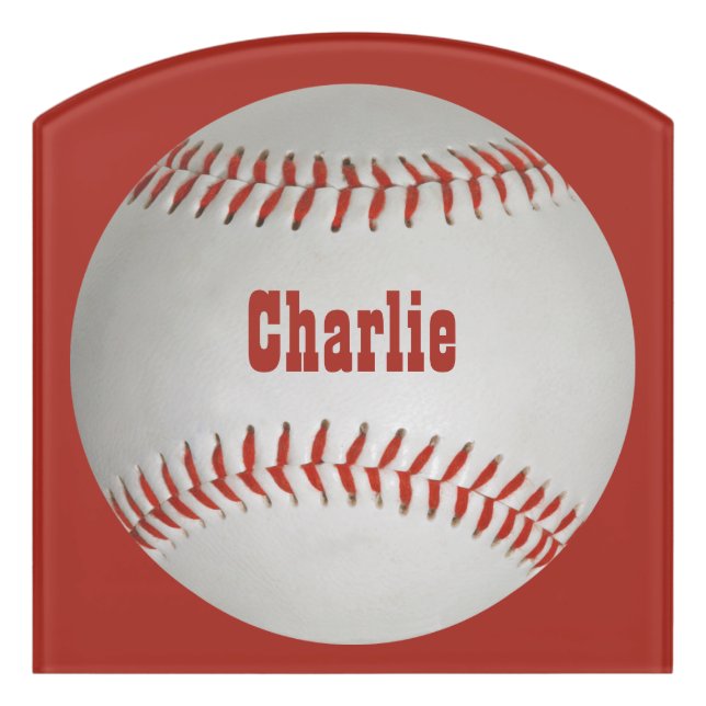 Baseball custom name door sign (Contour Front)