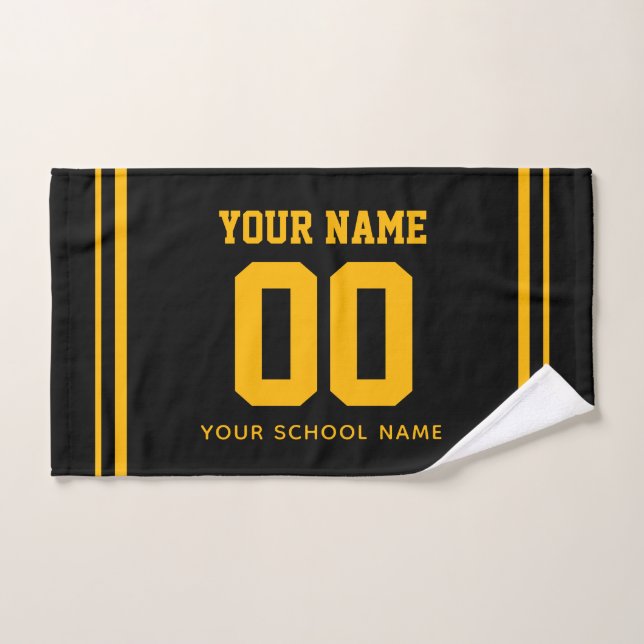 Baseball Custom Name & Jersey Number, Team Gift Hand Towel (Hand Towel)