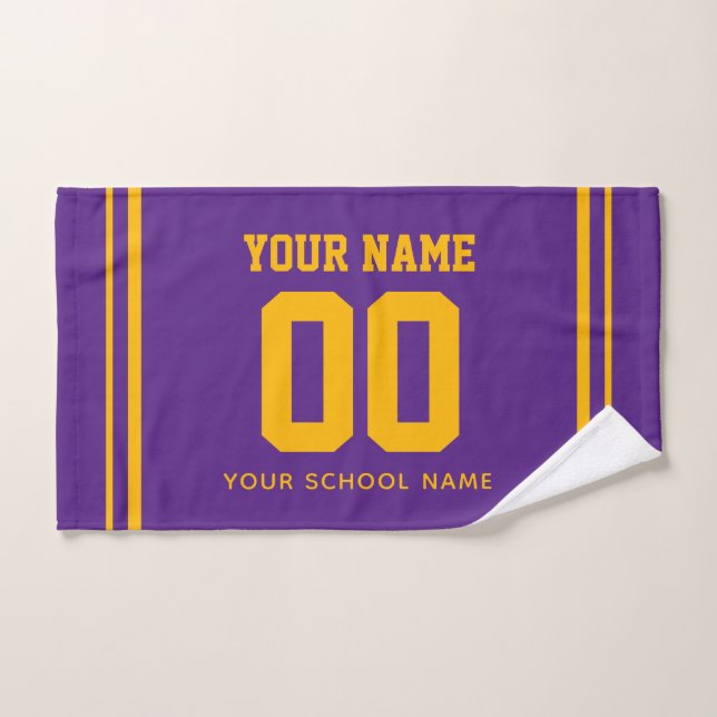 Baseball Custom Name & Jersey Number, Team Gift Hand Towel (Hand Towel)