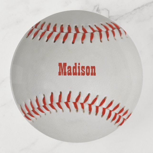 Baseball custom name trinket tray (Front)