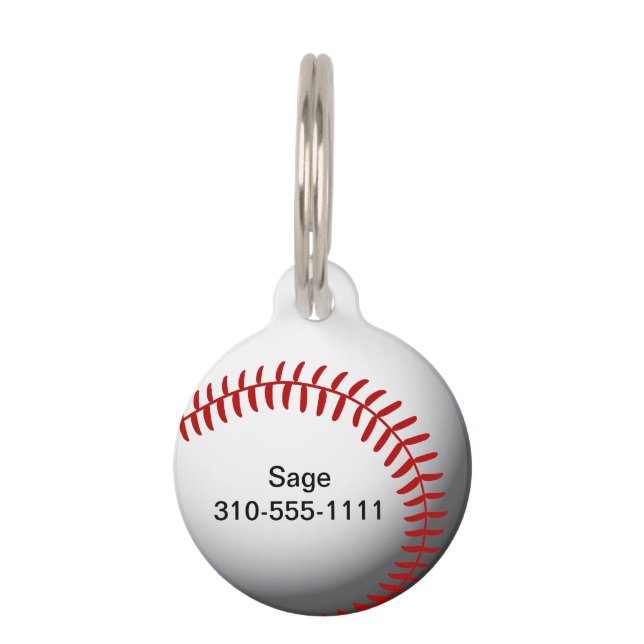 Baseball Custom Pet ID Tag (Front)