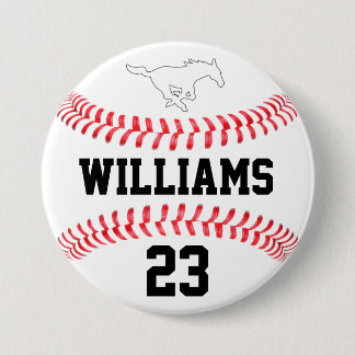 Baseball Custom Player Name Number and Team Logo Button
