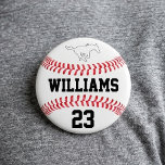 Baseball Custom Player Name Number and Team Logo Button<br><div class="desc">Create your own customized baseball button pins for your favorite baseball player! Just click to personalize the template and type your own baseball player's jersey number and name in the custom text boxes. Then click to replace the "Logo" image with your own baseball team's logo. These are a great way...</div>
