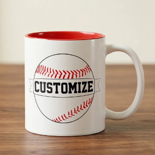 Baseball Custom Team Name and Color Sports Fan Two-Tone Coffee Mug