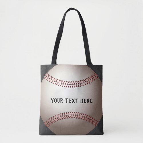 baseball custom tote bag add your own text