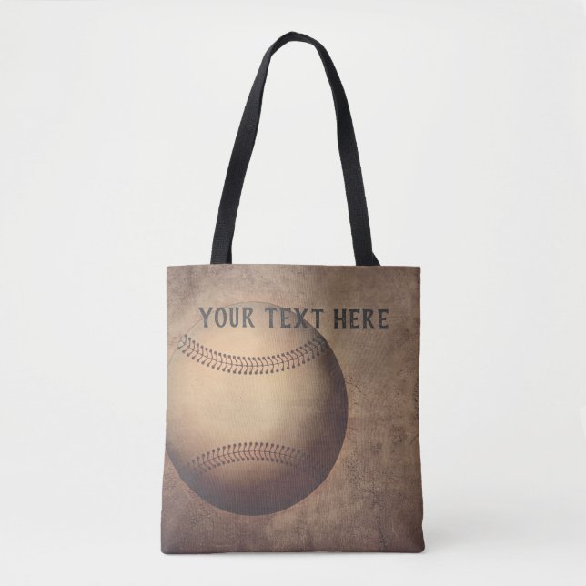 baseball custom tote bag vintage style design (Front)
