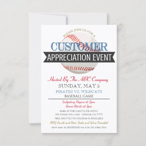 Baseball Customer Appreciation Invitation Zazzle
