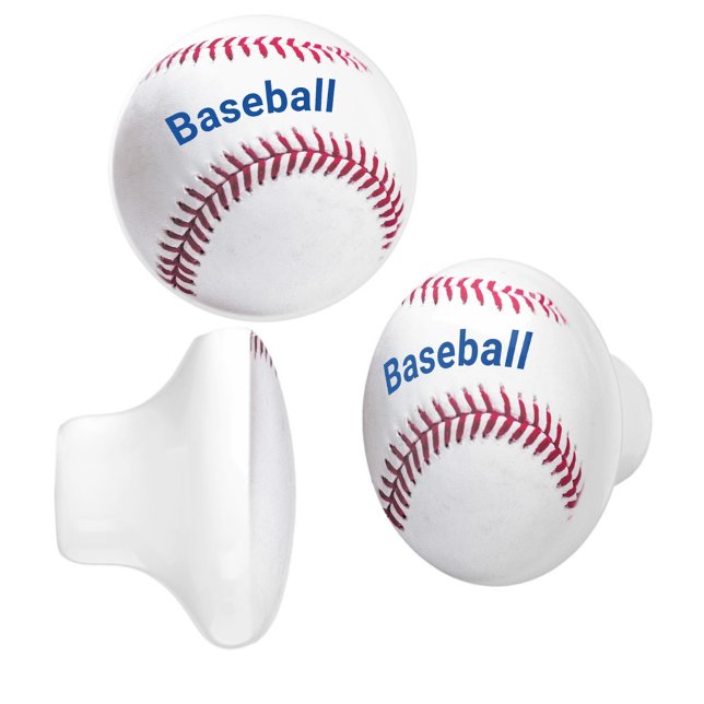 Baseball Customizable Red White and Blue Ceramic Knob (Creator Uploaded)