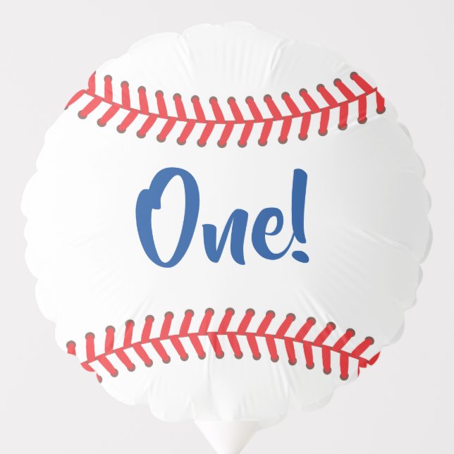 Baseball Cute Sports 1st Birthday Party Balloon (Front)
