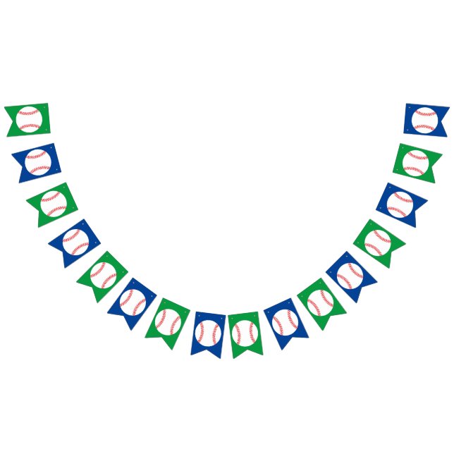 Baseball Cute Sports 1st Birthday Party Bunting Flags (All)