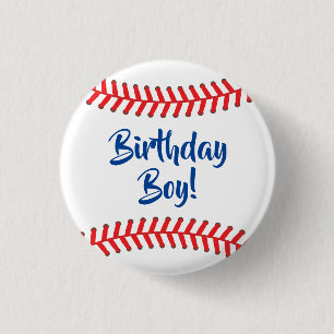 Baseball Cute Sports 1st Birthday Party Button