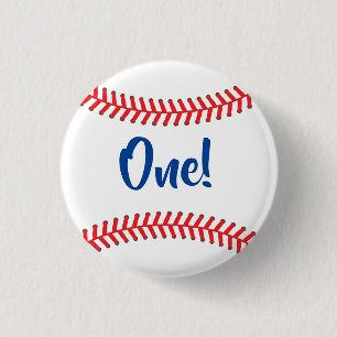 Baseball Cute Sports 1st Birthday Party Button