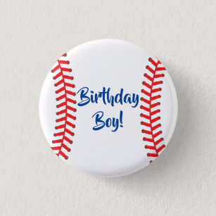 Baseball Cute Sports 1st Birthday Party Button