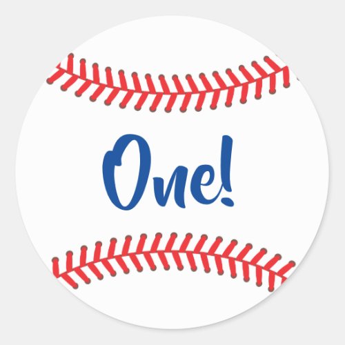 Baseball Cute Sports 1st Birthday Party Classic Round Sticker