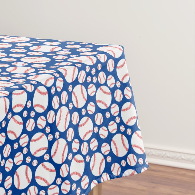 Baseball Cute Sports 1st Birthday Party Tablecloth (In Situ)