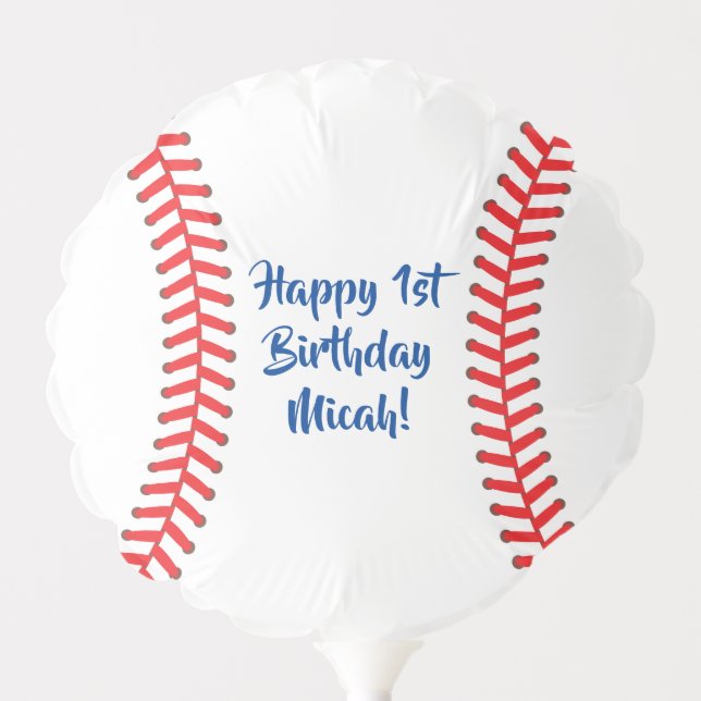 Baseball Cute Sports Kid's Birthday Party Balloon (Front)