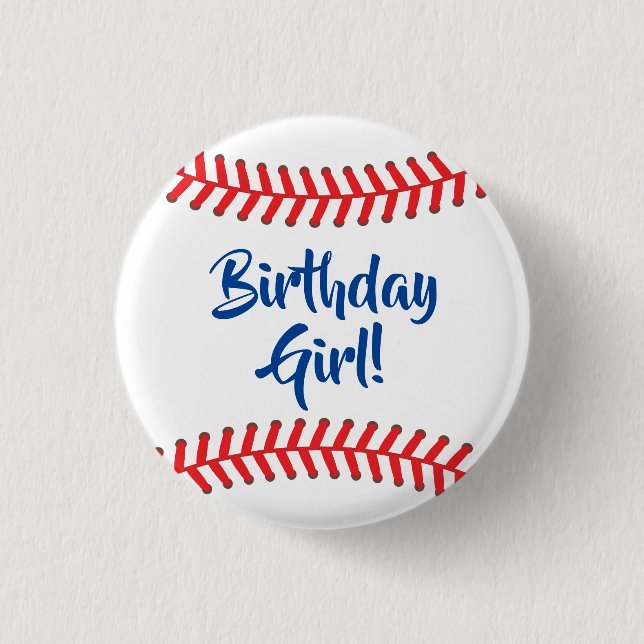 Baseball Cute Sports Kid's Birthday Party Button (Front)