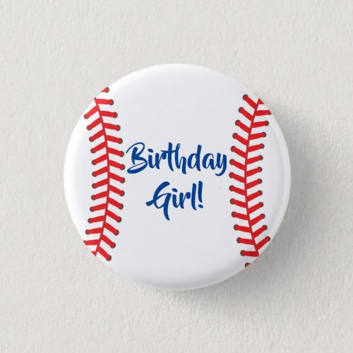 Baseball Cute Sports Kids Birthday Party Button