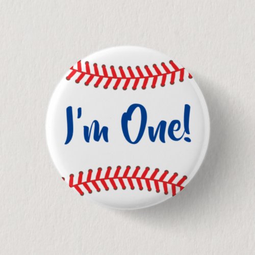 Baseball Cute Sports Kids Birthday Party Button