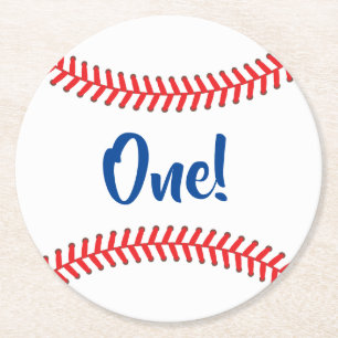 Baseball Cute Sports Kid's Birthday Party Round Paper Coaster