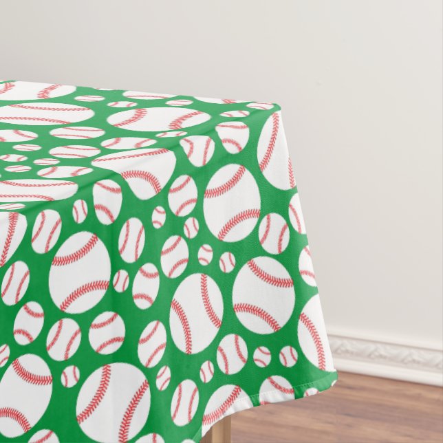 Baseball Cute Sports Kid's Birthday Party Tablecloth (In Situ)