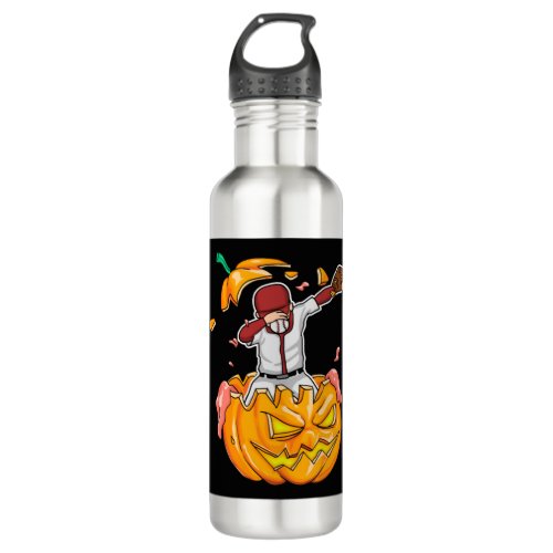 Baseball Dabbing Halloween T_Shirt Pumpkin Dab Stainless Steel Water Bottle