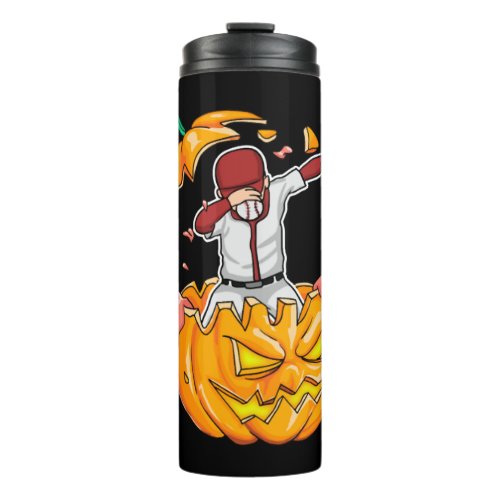 Baseball Dabbing Halloween T_Shirt Pumpkin Dab Thermal Tumbler