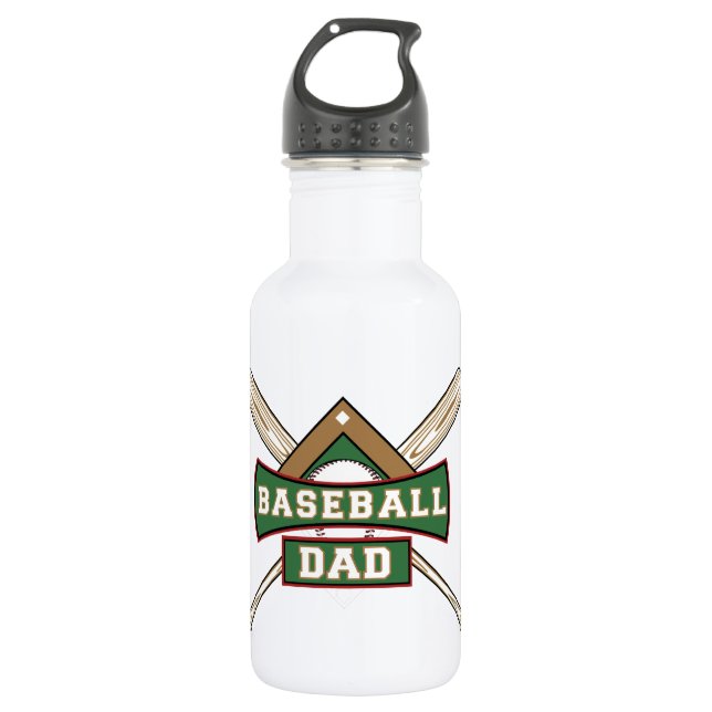 Baseball Dad 32 oz. Stainless Steel Water Bottle (Front)