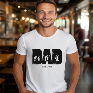 Baseball DAD and Child EST. Custom Gift T-Shirt