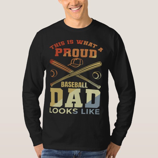 Baseball Dad Baseball Father Baseball Papa T-Shirt (Front)