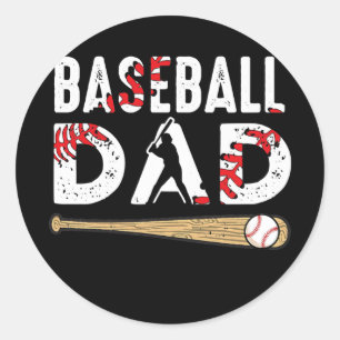 Baseball Dad Baseball Lover For Fathers Day Classic Round Sticker