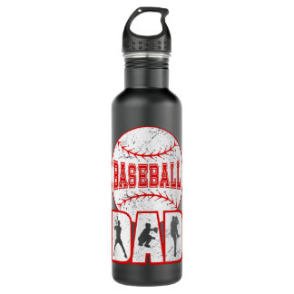 Baseball Dad Baseball player Stainless Steel Water Bottle