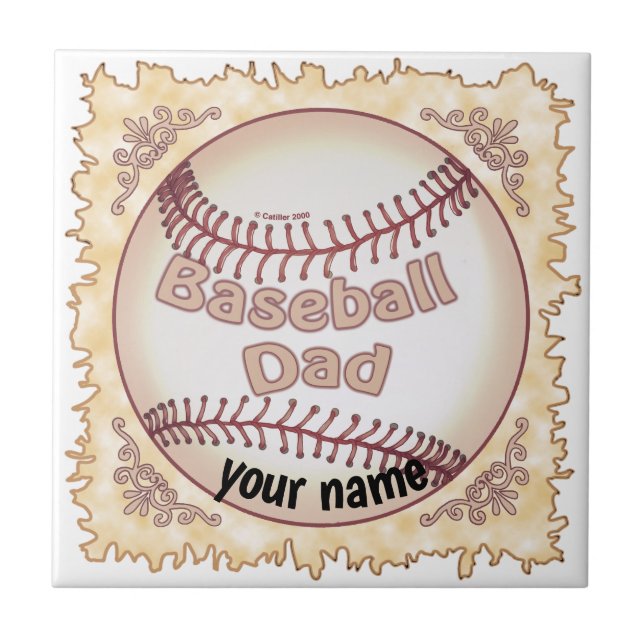 Baseball Dad  Ceramic Tile (Front)