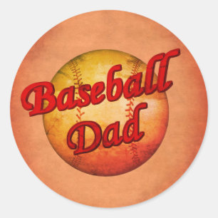 Baseball Dad  Classic Round Sticker