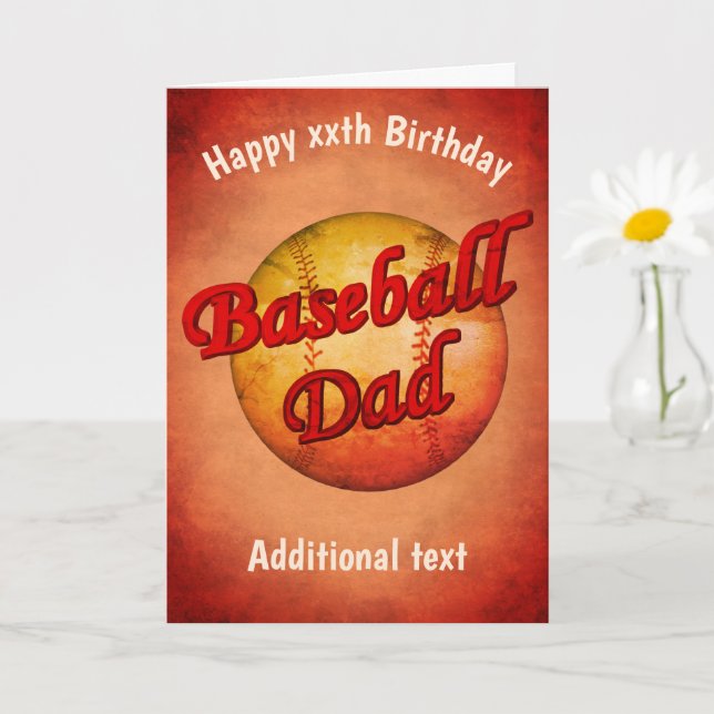 Baseball Dad Cute Birthday  Card (Small Plant)