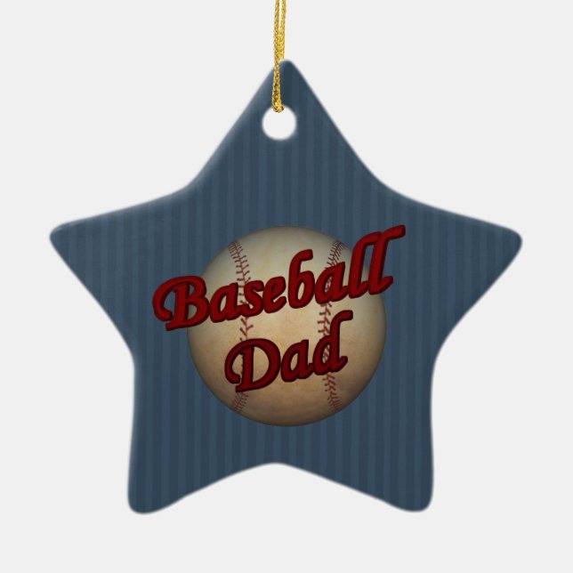 Baseball Dad Cute Customizable Ornament (Front)