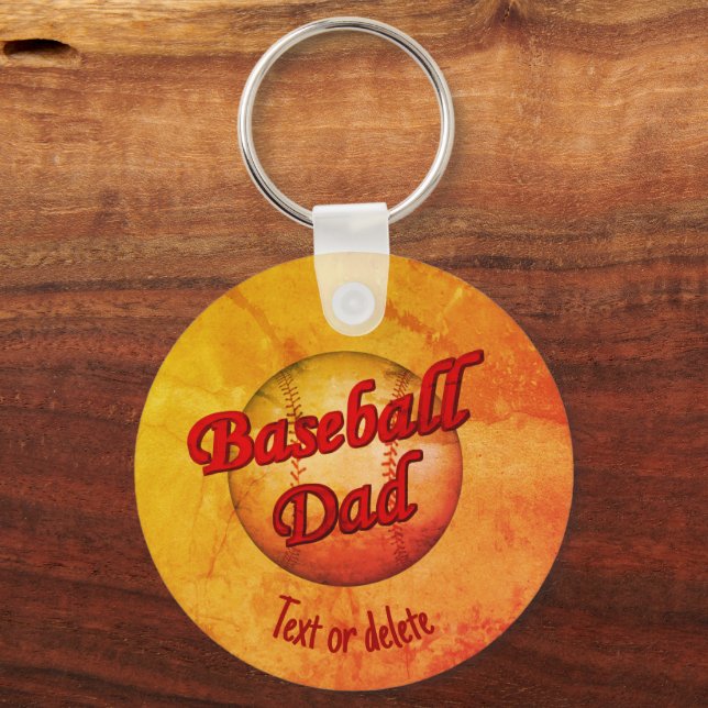 Baseball Dad Cute Personalized   Keychain (Front)