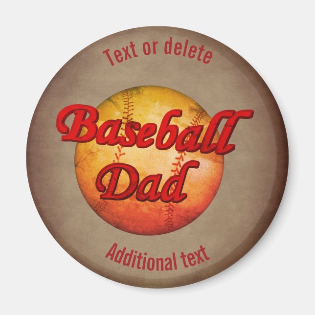 Baseball Dad Cute Personalized Magnet (Front)