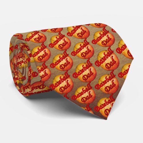 Baseball Dad Design Neck Tie