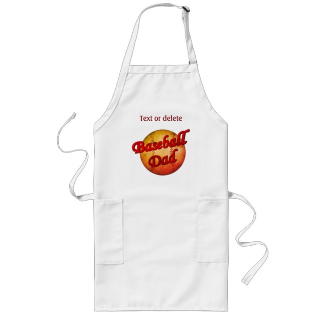 Baseball Dad Design Personalized Long Apron (Front)