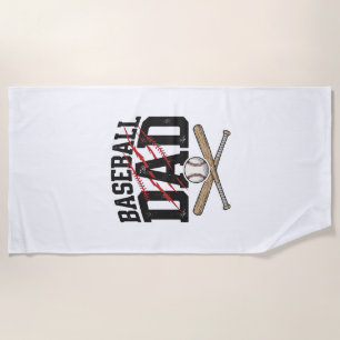 Baseball Dad Distressed Vintage Engraving Shirt De Beach Towel