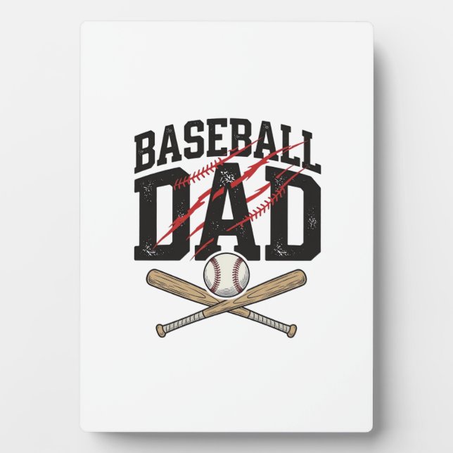 Baseball Dad Distressed Vintage Engraving Shirt De Plaque (Front)
